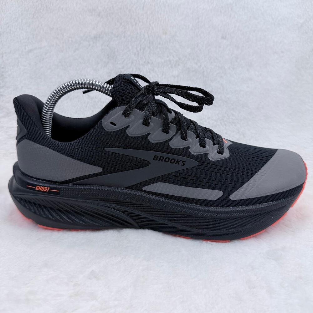 Brooks Ghost 17 Mens Running Shoes Black Orange Size 8 Excellent Athletic Shoes